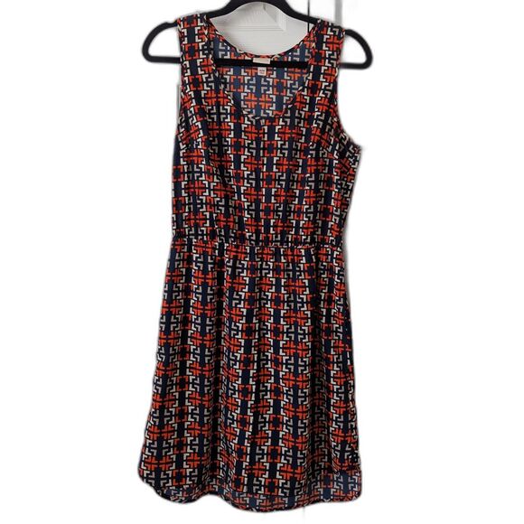 Merona Boho Sleeveless Dress | Women’s Medium | Blue & Orange | Pockets - Picture 2 of 6